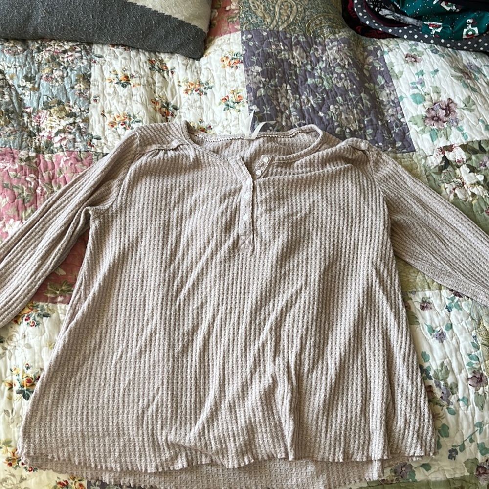 Anthropologie beige super soft top